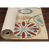 Maples Rugs Reggie Floral Runner Rug - Made in USA - Washable, Non Slip Indoor Carpet for Kitchen, Hallway, and Laundry Room, 2' x 6', Beige Maples Rugs