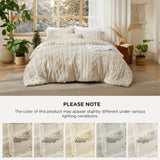 Bedsure Tufted Boho Comforter Set Queen Size - Beige Boho Bed Set, GentleSoft™ 3 Pieces Farmhouse Shabby Chic Embroidery Bedding, Gifts for Woman, Soft Jacquard Queen Comforter for All Seasons Bedsure