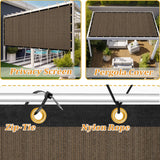 Shade&Beyond Customized Size 8' X 15' Shade Cloth with Grommets, 90% UV Protection UV Protection Mesh Tarp Sun Screens for Patio GN04, Mocha Shade&Beyond