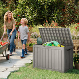 LubanNese Outdoor Storage Box, 50 Gallon Waterproof Resin Deck Box, Storage Bin for Package Delivery, Patio Furniture Cushion, Garden Tools, Pool Accessories, Weatherproof and UV Resistant, Grey LubanNese