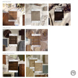 MOOD Custom Bamboo Shades | Modern | Cordless Bamboo Roman Shades for Windows and Doors (Natural Woven) | Modern White Dough (Sheer) | Custom Size Mood