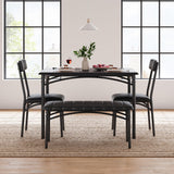 Garvee Dining Table Set for 4, Kitchen Table with Upholstered Bench and 2 Chairs, 4-Piece Wooden Dining Table Set for Apartment, Dining Room, Small Space, Black Garvee