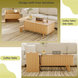 Jartoil Extendable Coffee Table with Storage, Wood Coffee Table with Hidden Compartment, Expandable Coffee Tables with Side Table for Living Home(Natural) Jartoil