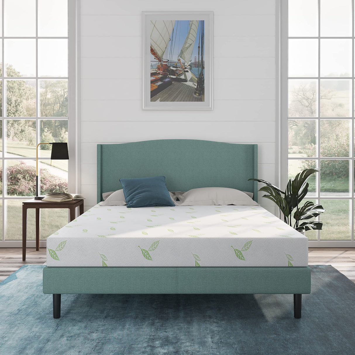 NapQueen King Size Mattress, 6 Inch Anula Green Tea Infused Memory Foam Mattress, King Size Mattress Bed in a Box, CertiPUR-US Certified Mattress NapQueen