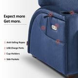 MCombo Power Zero Gravity Recliner Chair with Adjustable Headrest for Living Room, Fabric ZG334 (Navy Blue) MCombo