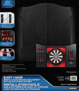 EastPoint Sports Tournament Bristle Dartboard and Easy Hang Cabinet with Electronic Scoreboard and 6 Steel Tip Darts EastPoint Sports