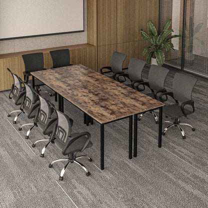 Bonzy Home 8ft Conference Tables Chair Set, 94.4"x47.2"x29.5" Table & 10pcs Chairs, Office Computer Desk and Chair Set for Meeting Room Study Printer Table for 10 People