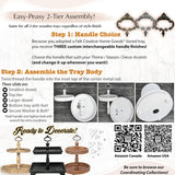 Felt Creative Home Goods Rustic Wood Two Tiered Tray Rectangle 2 Tier Serving Tray for Coffee Bar, Kitchen Counter, Dining Room Table, Cupcake Stand, Holiday and Farmhouse Decor (Rustic Brown) Felt Creative Home Goods