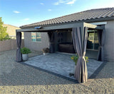 12’×16’ Louvered Pergola Outdoor Aluminium Pergola with Adjustable Roof Hardtop Sun Shade Shelter for Patios Deck Garden Backyard,Curtains&Netting (Dark Brown) by domi outdoor living domi outdoor living