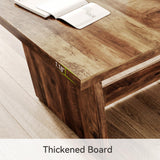 1Easylife 70.87 Inches Long Executive Desk, Brown Wooden Computer Desk, Industrial Simple Study Writing Table, Large Workstation Business Furniture for Home Office 1Easylife