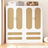 JZXSHD White Armoire Wardrobe Closet with Drawers, Rattan Wardrobe Cabinet with 2 Wood Door & Hanging Rail, Armoire Wardrobe Closet for Bedroom, Gym, Cloak Room JZXSHD
