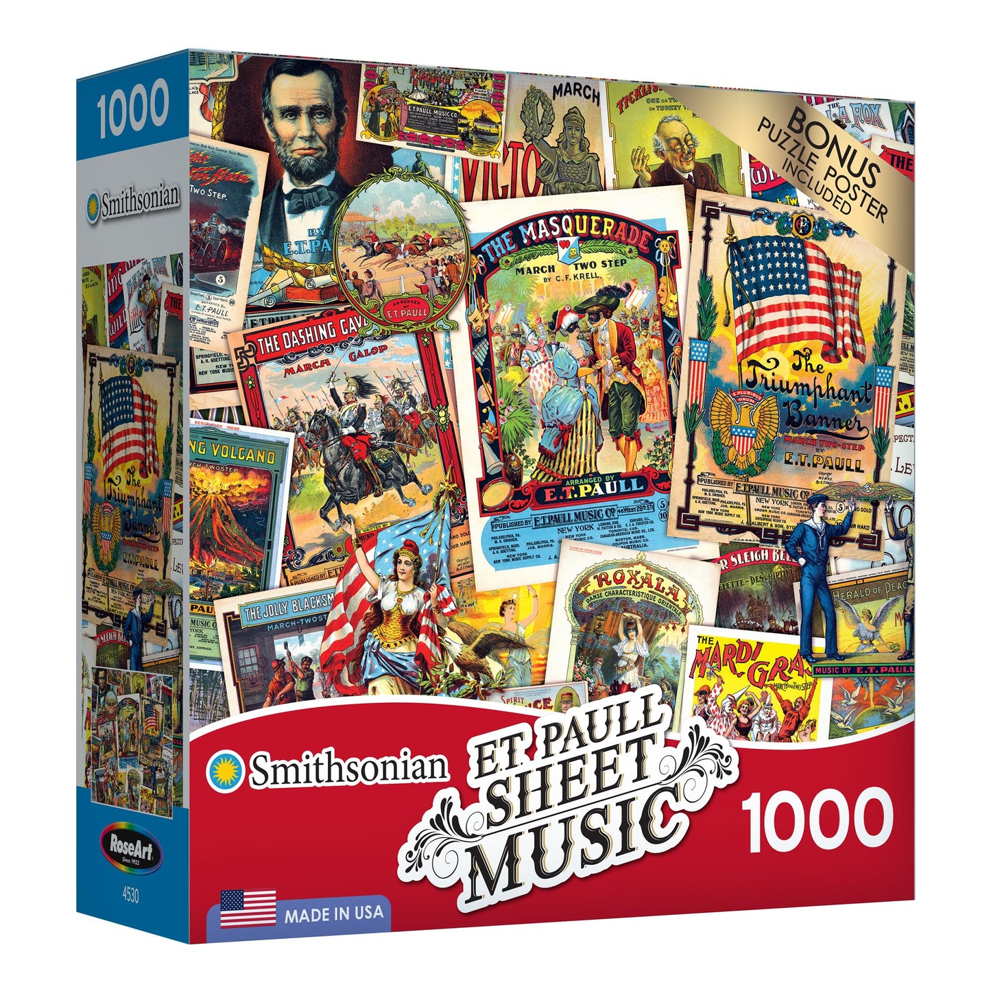 RoseArt - Smithsonian Vintage - E.T. Paul Sheet Music - 1000 Piece Jigsaw Puzzle for Adults - Challenging Family Fun!