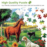 300 Piece Puzzles for Adults,Dogs and Horses Large Piece Jigsaw Puzzle for Adults Kids Seniors,Recycled Cardboard Dogs Puzzle 300 Piece,Family Activity Great Gift for Family Friends 20.5 * 15 in MJYPHDM