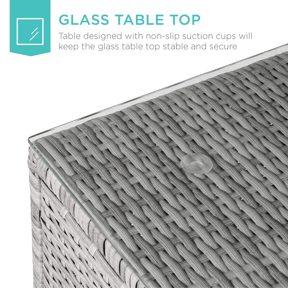 Best Choice Products 5-Piece Modular Conversation Set, Outdoor Sectional Wicker Furniture for Patio, Backyard, Garden w/ 3 Chairs, Ottoman Chair, 2 Pillows, 6 Seat Clips, Coffee Table - Gray/Navy Best Choice Products