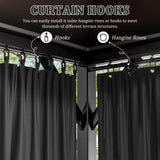 12'x14' Gazebo Curtains Outdoor Waterproof with Hanging Rings, 4-Panel Double Zipper Sidewalls Universal Replacement Privacy Curtain, Outdoor Gazebo Curtains for Patio, Backyard(Curtains Only) Snubbull