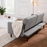 Best Choice Products 77" Mid Century Modern Boucle Loveseat Sofa, Couch, Convertible Sofa Sleeper Bed w/Real Wood, Removable Armrest - Storm Gray Best Choice Products