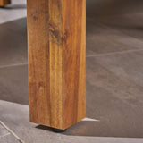 Christopher Knight Home Alice Outdoor 5 Piece Acacia Wood Sofa Set, Teak Finish, Dark Teal Christopher Knight Home