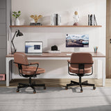 Tribesigns 2-Person Home Office Desk, 78.7" Extra Long Computer Desk, Double Workstation for Home Office, Work Desk for Two People (Oak) Tribesigns