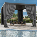 Kimunuk Gazebo Universal Replacement Privacy Curtain,12'X16' Gazebo Outdoor Waterproof Curtains, 4-Panels Sidewall Curtains with Double Zipper for Patio, Garden and Backyard (Only Curtains, Grey) Kimunuk