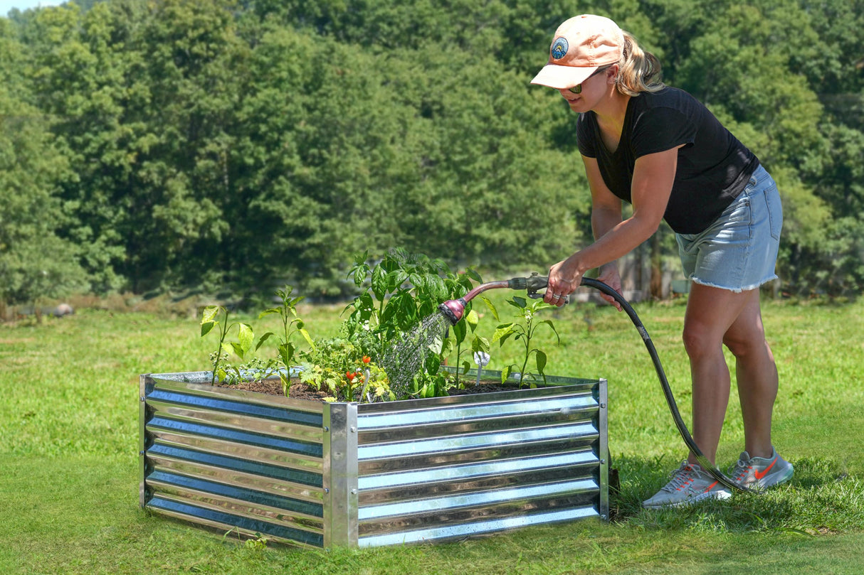 Arrow Sheds GrowIT Galvanized Steel Raised Flower and Plant Bed for The Garden or Greenhouse, 36" x 36" x 17" Arrow