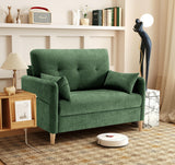 Urhanherry 47" Small Sofa Couch for Bedroom, Soft Chenille loveseat Mini Couch with Throw Pillow and Removable Cushion Cover for Small Spaces, Living Room, Apartment, Dorm, Office(Green) Urhanherry