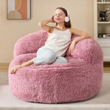 Hobestluk Bean Bag Chair Big Bean Bag Chairs for Adults Giant Adult Bean Bag Chair with Foam Filler Large Beanbags with Stuffed Back Lazy Sofa, Pink -Standard Hobestluk