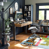 FEZIBO Electric Standing Desk with Drawers, 48x24 Inch Standing Desk Adjustable Height, Stand Up Desk with Monitor Shelf, Sit Stand Home Office Desk, Rustic Brown FEZIBO