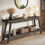 Tribesigns 70.86-Inch Console Table for Entyrway, Farmhouse 2-Tier Entry Entrance Table, Narrow Long Sofa Table Behind Couch, Dark Brown Tribesigns