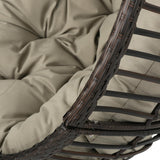 Roomfitters Outdoor Hanging Egg Chair with Woven Rattan Frame and Plush Cushion, Stand Not Included, Brown roomfitters