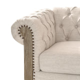 Ball & Cast 104" Sectional Couch L Shape Sofa W/Wood Legs,Leather Corner Couch W/Tufted Backrest & Metal Rivets,6 Seat Sofa W/Rolled Arm,for Living Room,Apartment,Office,Beige Ball & Cast