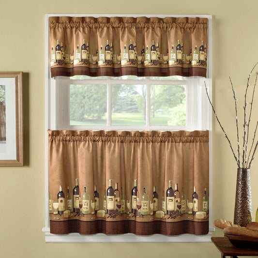 CHF Industries Wines Kitchen Curtain Set 24-inch Length