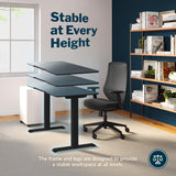 Vari Essential Height Adjustable Electric Standing Desk - Home Office Standing Desk with VariDesk Sturdy T-Legs - Quiet Motorized Standing Desk - 48x24 Inch Small Standing Desk - Black, 1 Box Vari