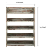 MyGift 5 Tier Rustic Torched Wood Entryway Shoe Rack Storage Shelves, Closet Organizer Shelf MyGift