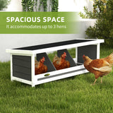 PawHut Wood Chicken Nesting Box, 3 Hole Chicken Boxes for Laying Eggs, Chicken Coop Nesting Box with Asphalt Roof for Indoor or Outdoor, Fits Up to 3 Hens, Gray PawHut