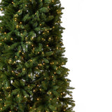 13ft. Artificial Slim Green Mountain Pine Christmas Tree with 1360 Warm White LED Lights and 3924 Bendable Branches Nearly Natural