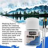Pebeo Drawing Gum Made in France - Masking Fluid for Watercolor Painting and Various Art Projects - Bundled with Moshify Applicator Brush Set Moshify