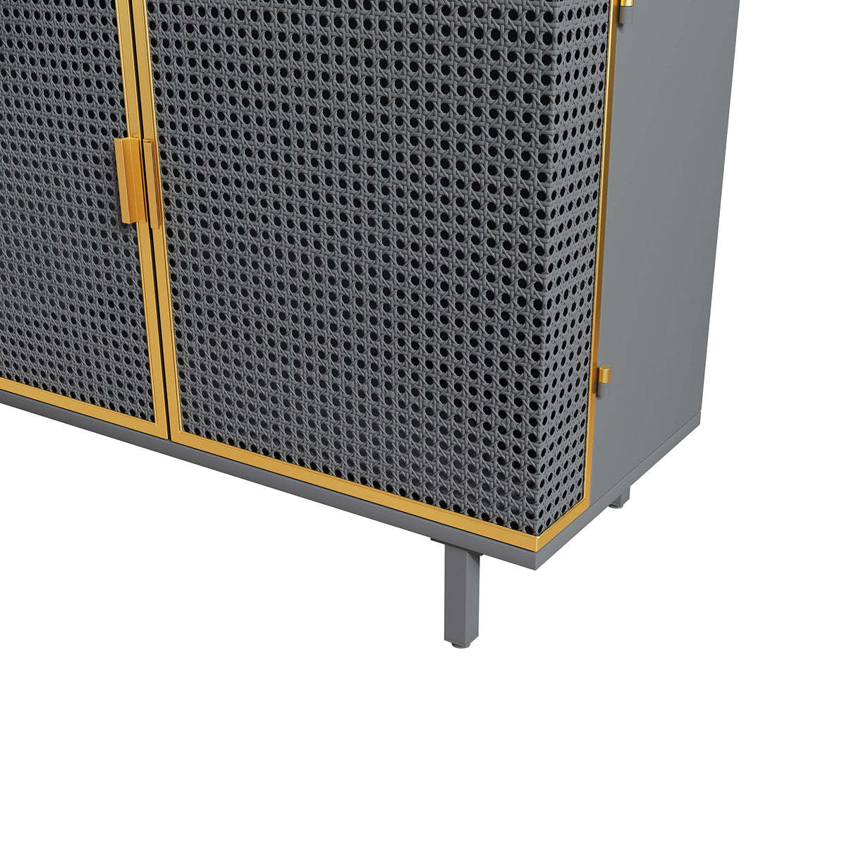 GIA Home Furniture Series Modern Carbonized Bamboo entryway Sideboard with 2 Door and Drawers,Buffet Storage Cabinets for Dinning,Living Room,Kitchen,Cupboard Console Table, Dark Gray GIA