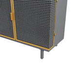 GIA Home Furniture Series Modern Carbonized Bamboo entryway Sideboard with 2 Door and Drawers,Buffet Storage Cabinets for Dinning,Living Room,Kitchen,Cupboard Console Table, Dark Gray GIA