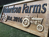 Custom Farm Sign | Personalized Tractor Decor | Wooden Farmer Gift | Wood Wall Family Name Sign | Established Tractor Sign | Carved Farmhouse Sign | Ranch Decor | Outdoor Ranch Sign 3D Woodworker