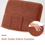 VECELO High Back Nursery Rocking Chair with Foot Rest, Teddy Upholstered Reclining Glider Rocker, Comfy Armchair Padded Seat Removable Side Pockets for Living Room, Bedroom, Balcony VECELO