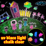Fullhawl 12 Pcs 6 Color Halloween Chalk Ghost Glow in the Dark UV Neon Sidewalk Chalk Black Light Party Supplies for Halloween Party Gifts Painting Drawing on Chalkboard Playground Fullhawl