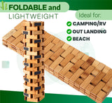 ZPirates Natural Bamboo Wood Bath Mat - Large, 34 x 18 Inches (L x W) Foldable Bathmat, Accessories for Bathroom Sauna Spa Tub and Outdoor ZPirates