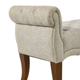 HOMCOM Traditional Style End of Bed Bench, Upholstered Entryway Bench with Button Tufted and Rounded Arm, Beige HOMCOM