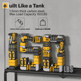 Spampur Power Tool Organizer Wall Mount with Charging Station, 8 Slots for Drill Organizer, Tool Battery Holder with 6 Outlet Power Strip, Drill Holder Heavy Duty Garage Organizers/Men's Gifts Spampur