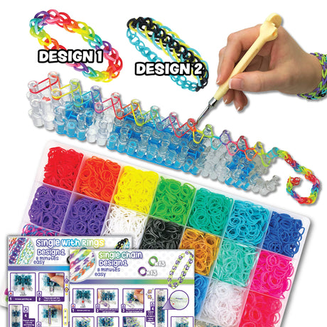 Rainbow Loom® MEGA Combo Set, Features 7000+ Colorful Rubber Bands, 2 Step-by-Step Bracelet Instructions, Organizer Case, Great Gift for Kids 7+ to Promote Fine Motor Skills (Packaging May Vary) Rainbow Loom