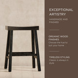 Maven Lane Kitchen Bar Stool, Modern Farmhouse Wood Counter Barstool, Kitchen Island Counterstool, Counter Height Bar Stools For Kitchen, Wide Seat Backless Bar Stools, Vincent 26 Inch, Antiqued Black Maven Lane