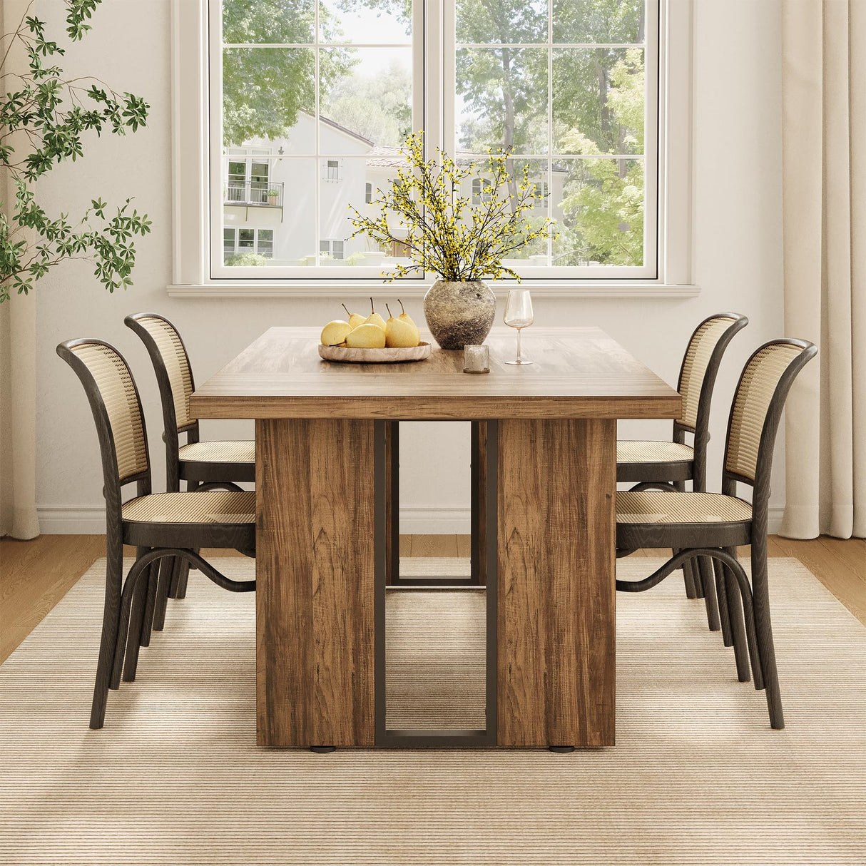 LITTLE TREE 71-Inch Dining Table, Rectangular Wooden Kitchen Table for 4-6 People, Modern Home Furniture with Heavy Duty Legs, Large Dinner Furniture Last Forever, Wood Grain LITTLE TREE