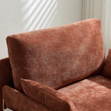 Lin-Utrend Convertible Sofa Bed with Wooden Arms,Convertable Single Sofa Futon Chair for Small Spaces,Foldable Sleeper Chair Bed for Living Room, Bedroom,Office (Orange) Lin-Utrend