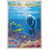 MyPuzzle Biscayne National Park - Manatees Whispering Beneath, Vintage Travel Poster - Premium 1000 Piece Jigsaw Puzzle for Adults MyPuzzle.com