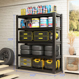 BIZOEIRON 78" H Metal Storage Shelving, 3000LBS Heavy Duty Shelves Unit, Adjustable 5 Tier Storage Rack, Industrial Utility Shelf for Garage, Warehouse, Bedroom, Kitchen,18" D×47.5“W×78”H, Black BIZOEIRON